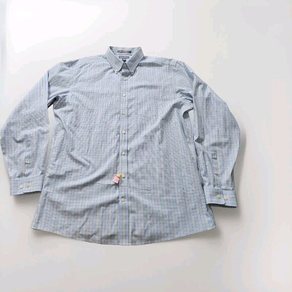 Eddie Bauer Shirt Mens Tall L Plaid LS Wrinkle Free Relaxed Fit Pocket Preppy - Picture 9 of 16
